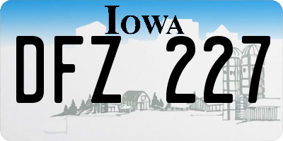 IA license plate DFZ227