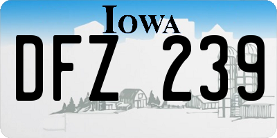 IA license plate DFZ239