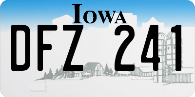 IA license plate DFZ241