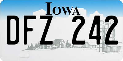IA license plate DFZ242