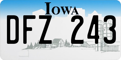 IA license plate DFZ243