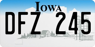 IA license plate DFZ245