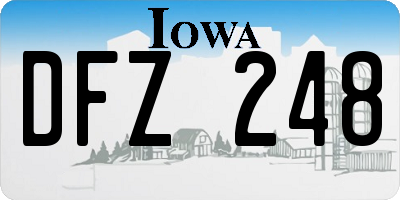 IA license plate DFZ248