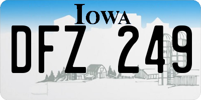 IA license plate DFZ249