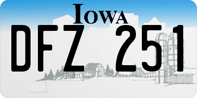 IA license plate DFZ251