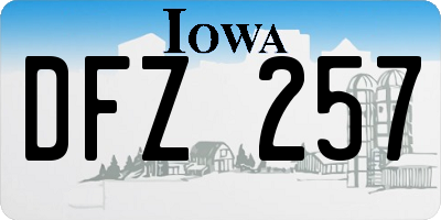 IA license plate DFZ257