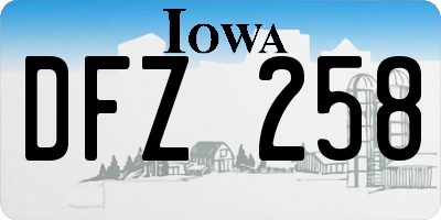 IA license plate DFZ258