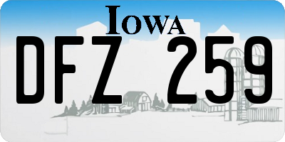 IA license plate DFZ259
