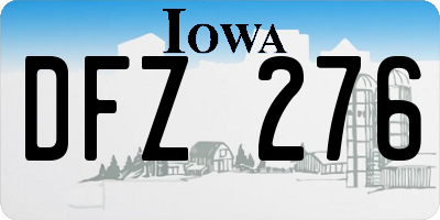 IA license plate DFZ276