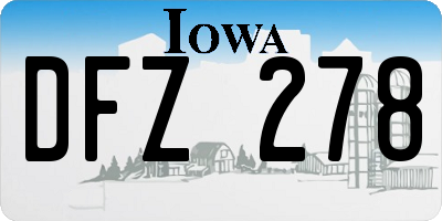 IA license plate DFZ278