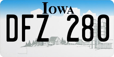 IA license plate DFZ280