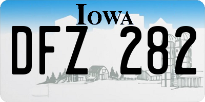 IA license plate DFZ282