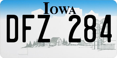 IA license plate DFZ284