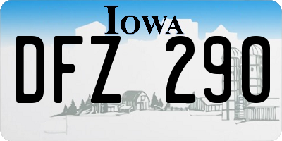 IA license plate DFZ290