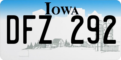 IA license plate DFZ292