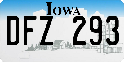 IA license plate DFZ293