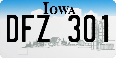IA license plate DFZ301