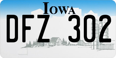 IA license plate DFZ302