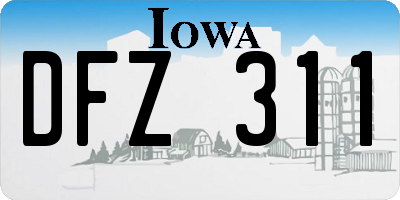 IA license plate DFZ311