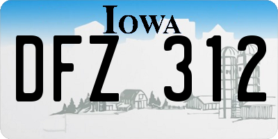 IA license plate DFZ312