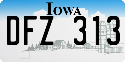 IA license plate DFZ313