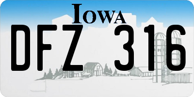 IA license plate DFZ316