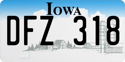 IA license plate DFZ318