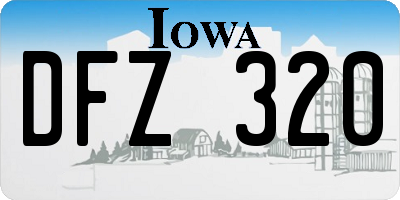 IA license plate DFZ320