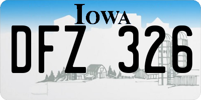 IA license plate DFZ326
