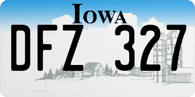 IA license plate DFZ327