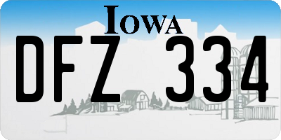 IA license plate DFZ334