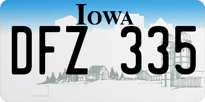 IA license plate DFZ335