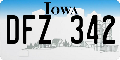 IA license plate DFZ342