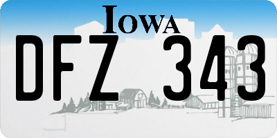 IA license plate DFZ343