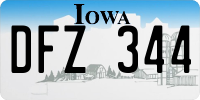 IA license plate DFZ344