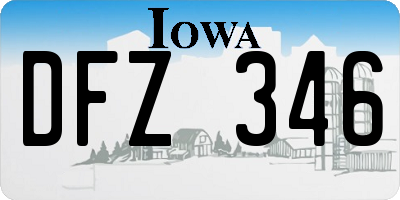 IA license plate DFZ346