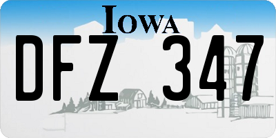 IA license plate DFZ347
