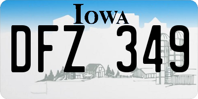 IA license plate DFZ349