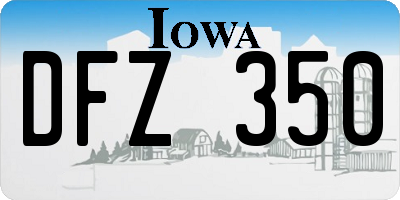 IA license plate DFZ350