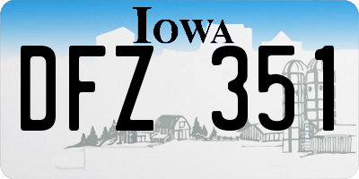 IA license plate DFZ351