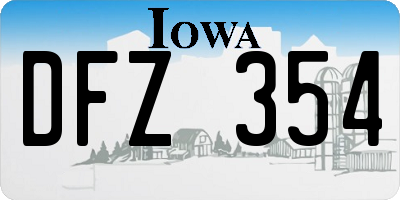 IA license plate DFZ354
