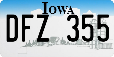 IA license plate DFZ355
