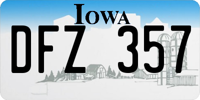 IA license plate DFZ357