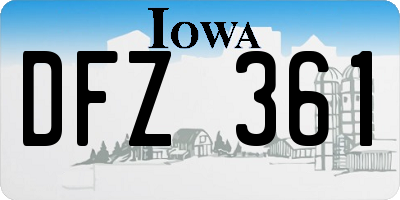 IA license plate DFZ361