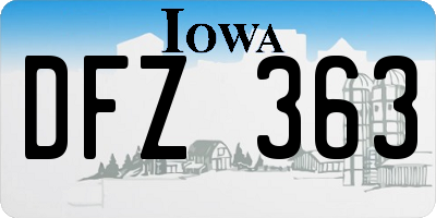 IA license plate DFZ363