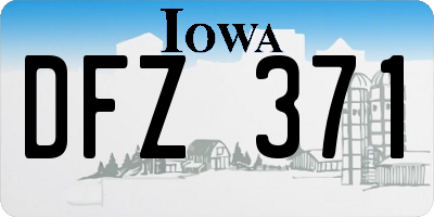 IA license plate DFZ371