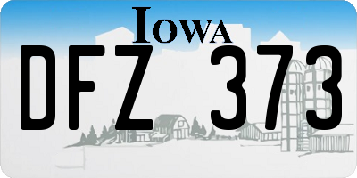 IA license plate DFZ373