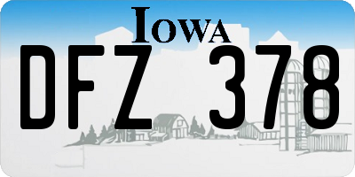 IA license plate DFZ378
