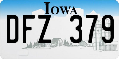 IA license plate DFZ379