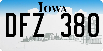 IA license plate DFZ380